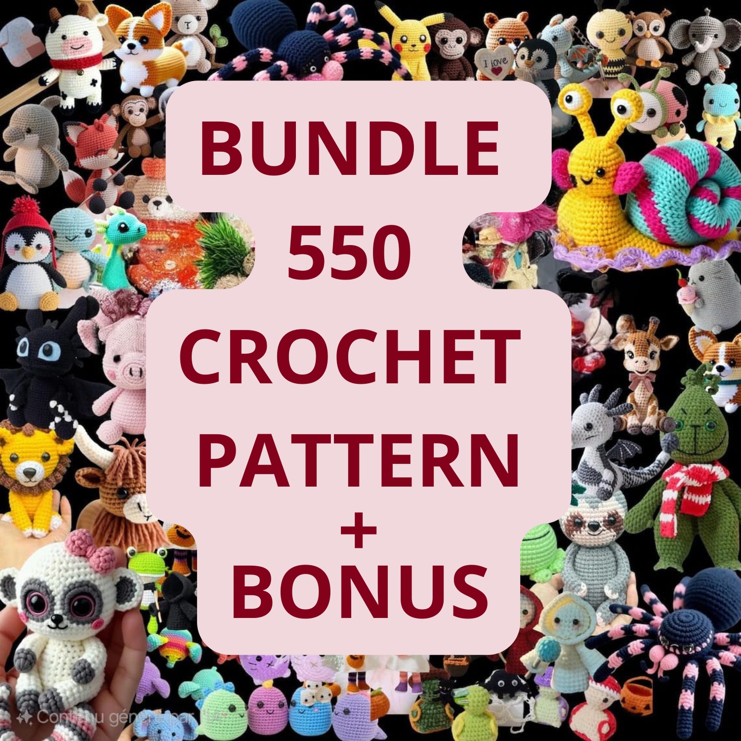 550 Amigurumi Crochet Patterns Bundle+BONUS