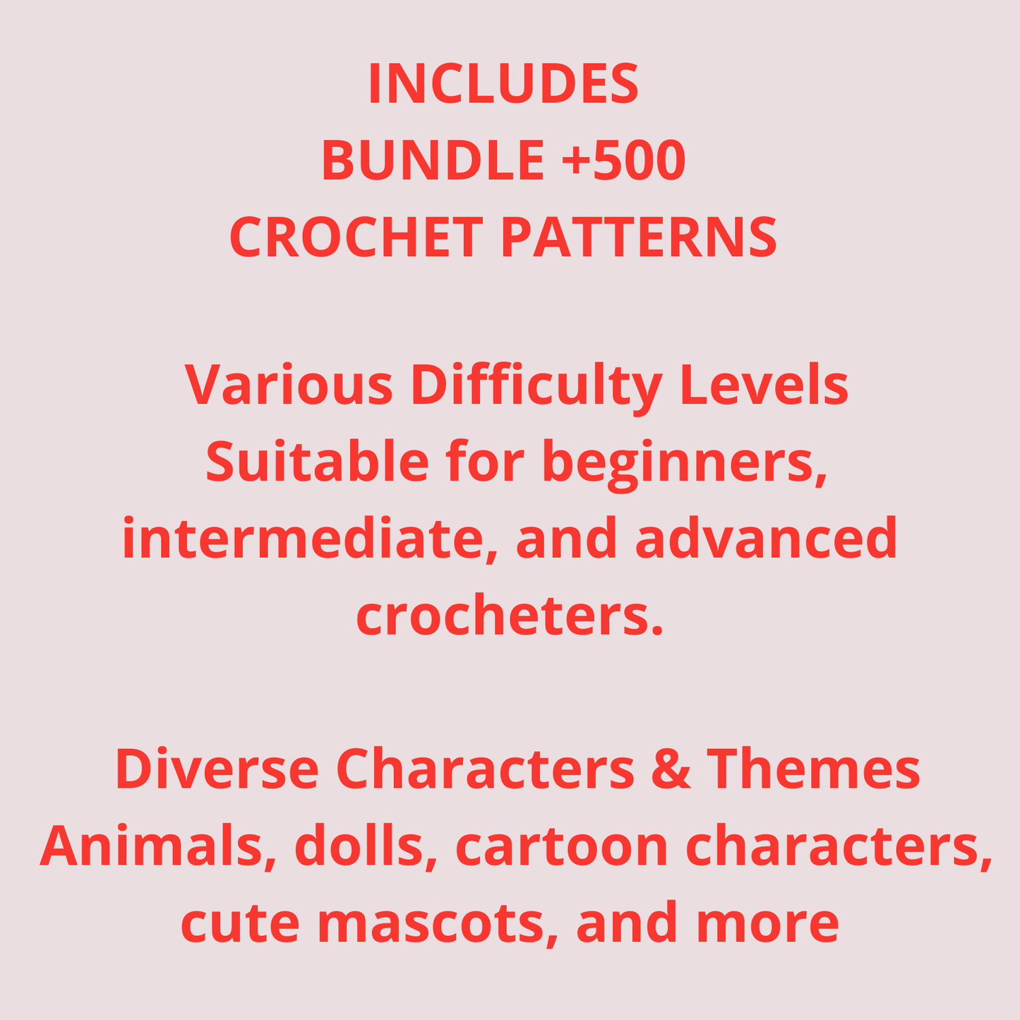 BUNDLE +500 CROCHET PATTERNS + BONUS