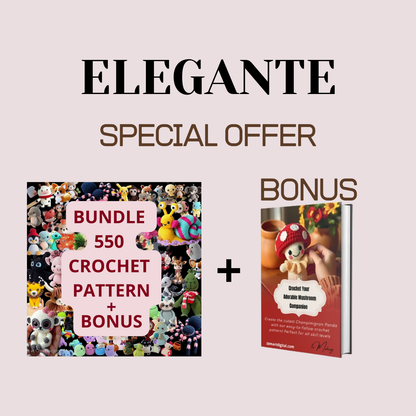 550 Amigurumi Crochet Patterns Bundle+BONUS
